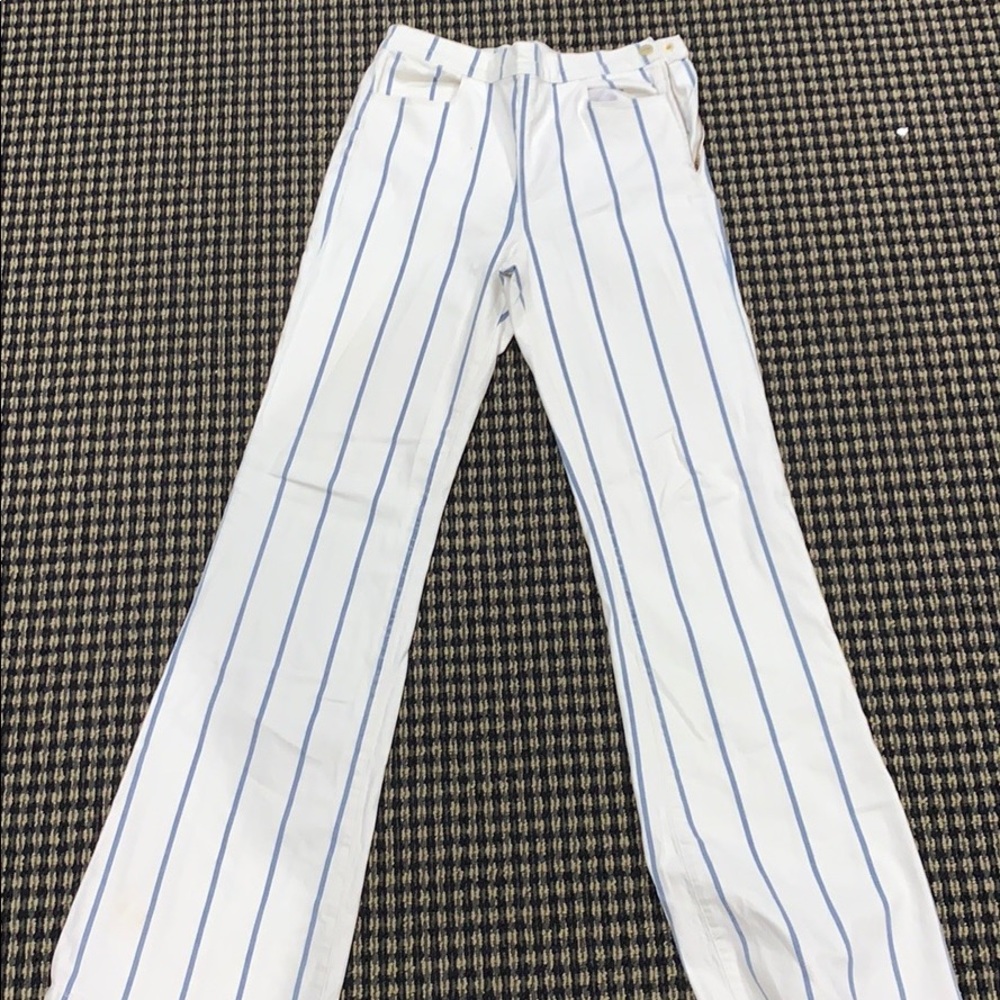 Frame le high flare striped jeans